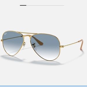 Ray-Ban aviator Gold with Light blue gradient lens (5814) with case